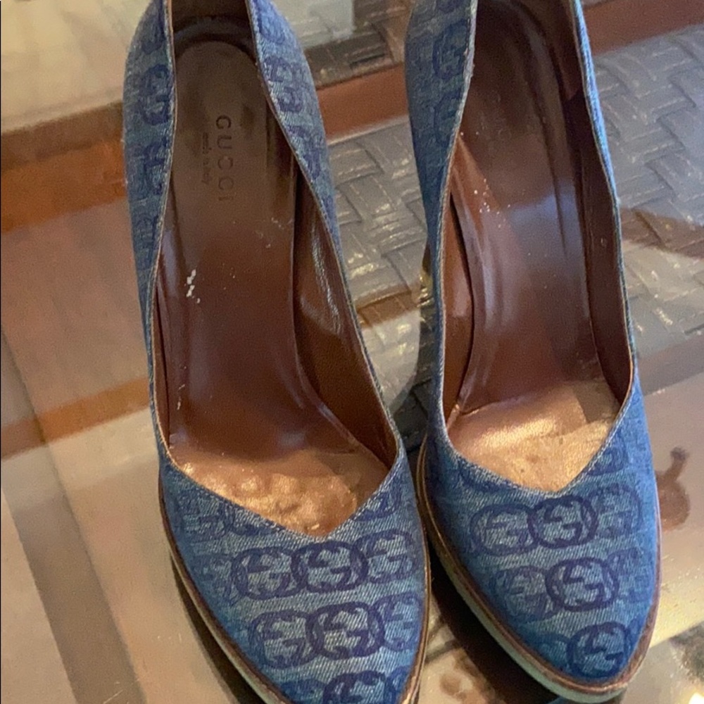 Denim Gucci Heels. Closet clean out!!
